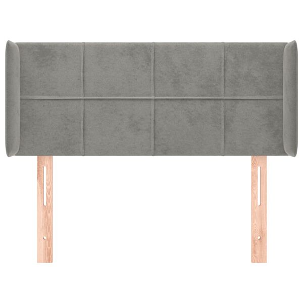 vidaXL T&ecirc;te de lit avec oreilles Gris clair 83x16x78/88 cm Velours