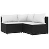 vidaXL Salon de jardin 4 pcs avec coussins Noir R&eacute;sine tress&eacute;e
