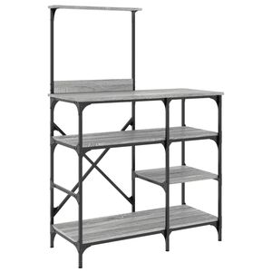 vidaXL Support de boulanger sonoma gris 90x40x132 cm