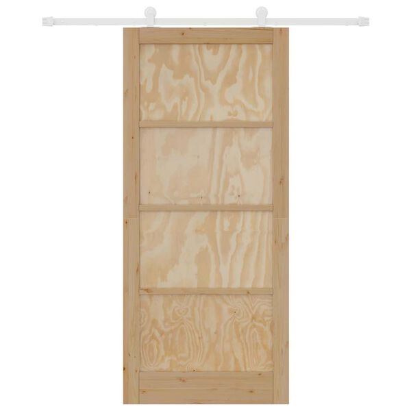 vidaXL Porte coulissante Marron 93 x 211 cm Pin massif