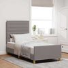 vidaXL Cadre de lit avec t&ecirc;te de lit Taupe 90 x 200 cm tissu