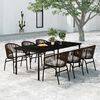 vidaXL Ensemble &agrave; manger de jardin 7 pcs Marron