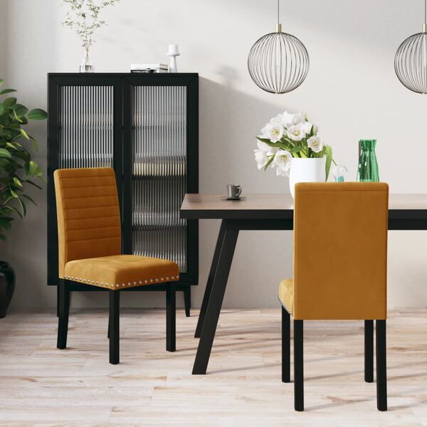 vidaXL Chaises &agrave; manger lot de 2 marron velours