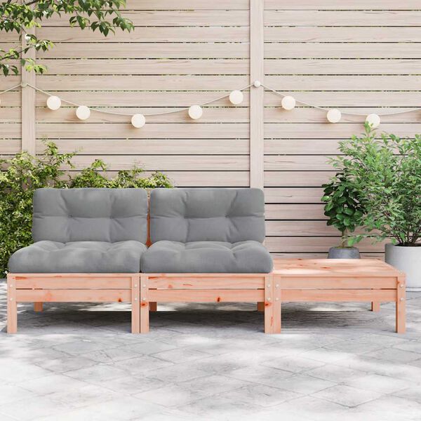 vidaXL Canap&eacute; de jardin avec coussins et repose-pied 2 places