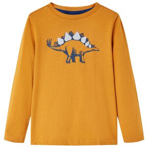 vidaXL T-shirt enfants &agrave; manches longues ocre fonc&eacute; 92