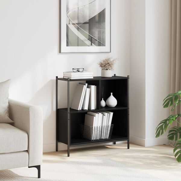 vidaXL Bibliothèque noir 72x28x77,5 cm bois d'ingénierie