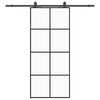 vidaXL Porte coulissante kit de quincaillerie noir 90x205 cm verre ESG