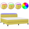 vidaXL Sommier &agrave; lattes de lit avec matelas LED Vert 180x200 cm Tissu