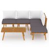 vidaXL Salon de jardin 6 pcs avec coussins Bois d'acacia solide