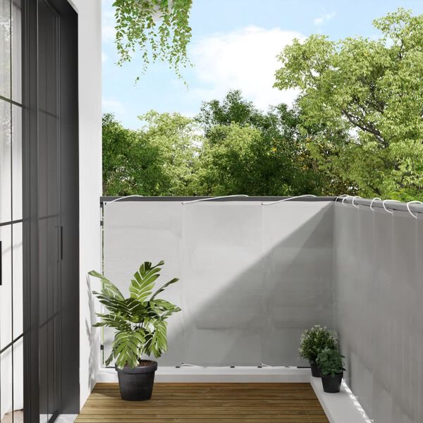 vidaXL &Eacute;cran de balcon gris clair 120x600 cm 100% polyester oxford