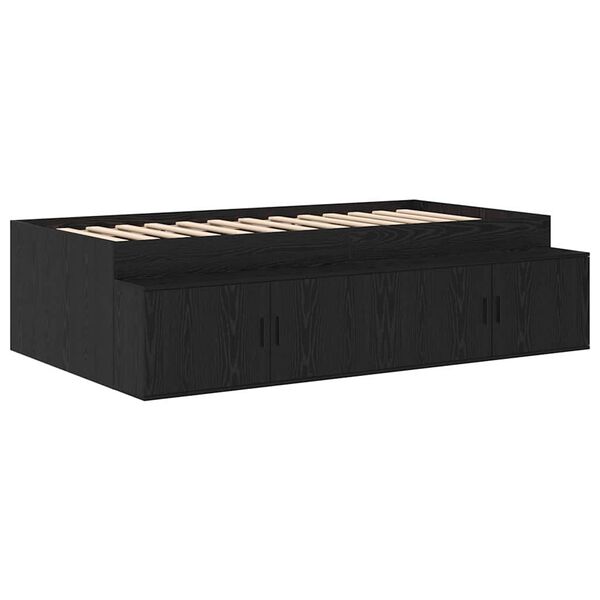 vidaXL Cadre de lit Ch&ecirc;ne noir 80 x 200 cm Bois d'ing&eacute;nierie