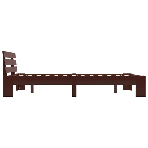vidaXL Cadre de lit sans matelas marron fonc&eacute; pin massif 120x200 cm