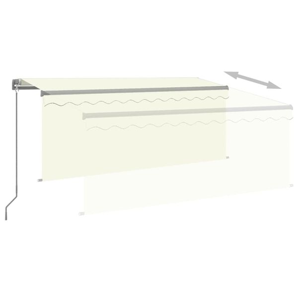 vidaXL Auvent manuel r&eacute;tractable avec store 3x2,5 m Cr&egrave;me