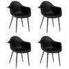 vidaXL Chaises &agrave; manger lot de 4 noir PP