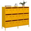 vidaXL Buffet jaune moutarde 135x39x103,5 cm acier lamin&eacute; &agrave; froid