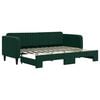 vidaXL Lit de jour avec gigogne sans matelas vert fonc&eacute; 80x200 cm