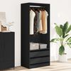 vidaXL Garde-robe noir 80x50x200 cm bois d'ing&eacute;nierie