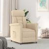 vidaXL Fauteuil Relax Crème Crème 70.5 x 96.5 x 95 cm Tissu et métal