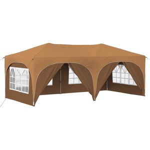 vidaXL Tente de f&ecirc;te pop-up 575 x 288 x 245 cm Beige Tissu Oxford