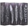vidaXL Cloison de s&eacute;paration pliable 228 x 170 cm Plumes Noir et blanc
