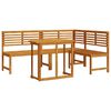 vidaXL Ensemble de banc de jardin 3 pcs Marron Bois d'Acacia Massif