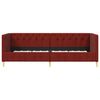 vidaXL Lit avec matelas et USB Rouge bordeaux Tissu 90x200cm