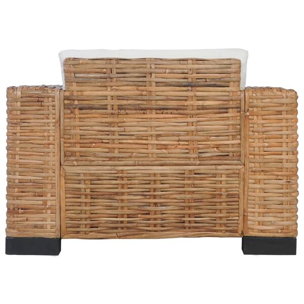 vidaXL Ensemble de canap&eacute;s 3 pcs avec coussins Rotin naturel