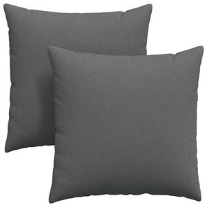 vidaXL Coussins de canap&eacute; 2 pcs Gris fonc&eacute; 80 x 80 cm tissu