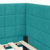 vidaXL Cadre de lit d'angle Turquoise 80 cm x 200 cm Velours