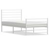 vidaXL Cadre de lit m&eacute;tal sans matelas et pied de lit blanc 100x200 cm