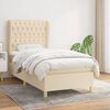 vidaXL Sommier &agrave; lattes de lit avec matelas Cr&egrave;me 100x200 cm Tissu