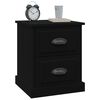 vidaXL Tables de chevet 2 pcs noir 39x39x47,5 cm bois d'ing&eacute;nierie