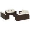 vidaXL Salon de jardin avec coussins 13 pcs marron r&eacute;sine tress&eacute;e