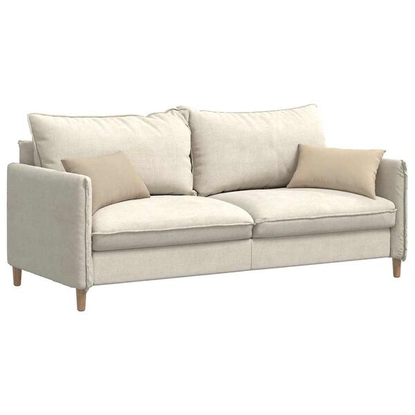 vidaXL Coussins de canap&eacute; 2 pcs Cr&egrave;me 50 x 30 cm tissu