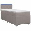 vidaXL Lit de box spring avec matelas et LED Taupe 80 x 200 cm Tissu