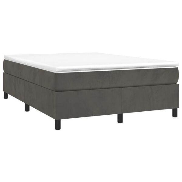 vidaXL Cadre de lit gris fonc&eacute; 140x190 cm velours