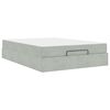 vidaXL Cadre de lit avec matelas avec matelas 2 pcs Gris clair Velours