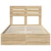 vidaXL Lit de Rangement Ch&ecirc;ne Sonoma 135 x 190 cm Bois d'ing&eacute;nierie