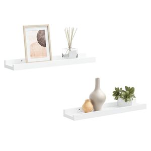 vidaXL &Eacute;tag&egrave;res &agrave; rebord pour cadre photo 2 pcs Blanc 40x9x3 cm MDF