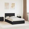 vidaXL Lit de Rangement Noir 135 x 190 cm Bois d'ing&eacute;nierie