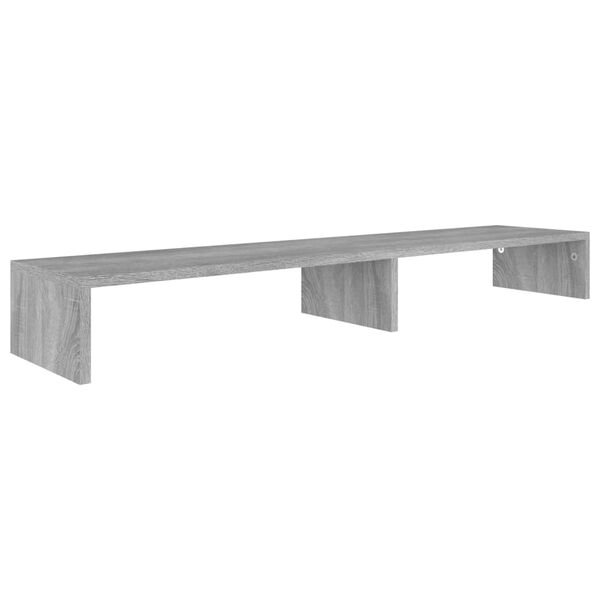 vidaXL Support de moniteur Sonoma gris 110x23,5x9 cm Bois d'ing&eacute;nierie