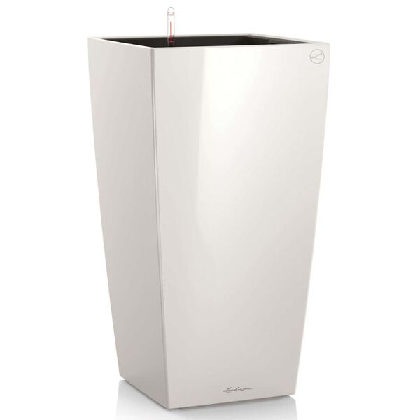 LECHUZA Jardini&egrave;re Cubico 40 ALL-IN-ONE Blanc haute brillance 18191