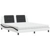 vidaXL Lit avec matelas Zadar blanc et noir 180x200 cm similicuir