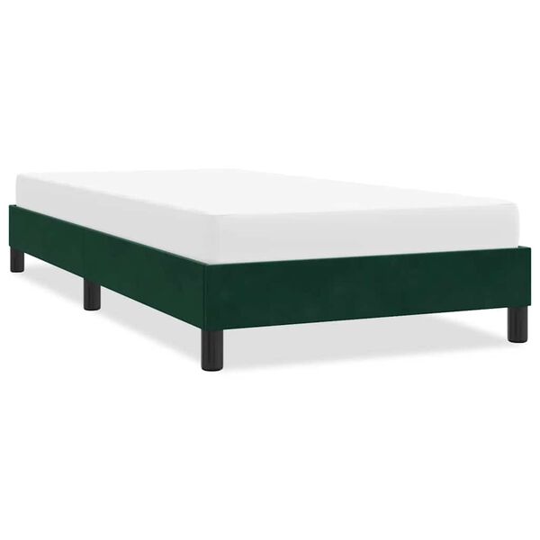 vidaXL Cadre de lit sans matelas vert fonc&eacute; 90x210 cm velours