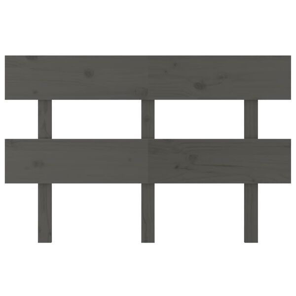 vidaXL T&ecirc;te de lit Gris 138x3x81 cm Bois massif de pin