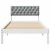 vidaXL Cadre de lit Blanc et gris clair 90 x 200 cm Bois massif en pin