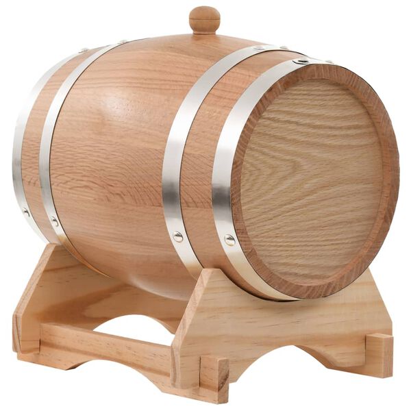 vidaXL Tonneau &agrave; vin avec robinet Ch&ecirc;ne massif 6 L