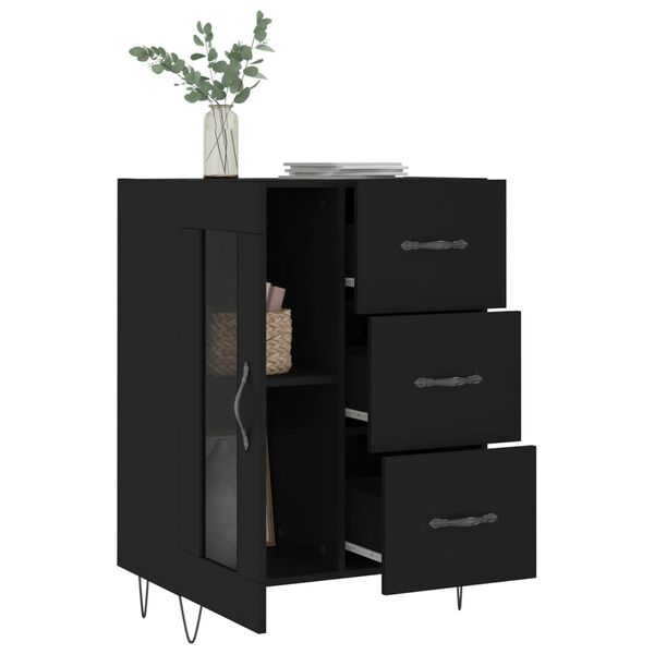 vidaXL Buffet noir 69,5x34x90 cm bois d'ing&eacute;nierie