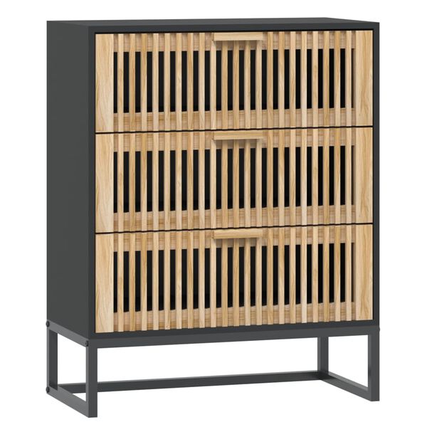 vidaXL Buffet noir 60x30x75 cm bois d'ingénierie