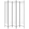 vidaXL Cloison de s&eacute;paration 5 panneaux Blanc 200x200 cm Tissu